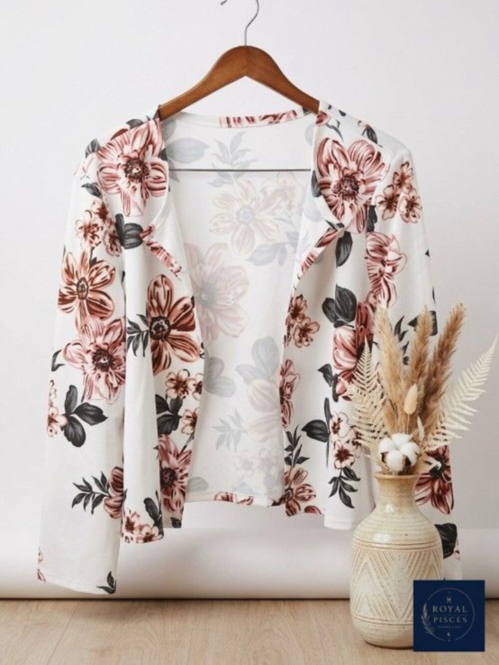 White Floral Bolero style cardigan